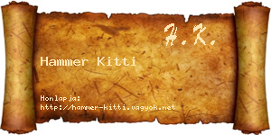 Hammer Kitti névjegykártya